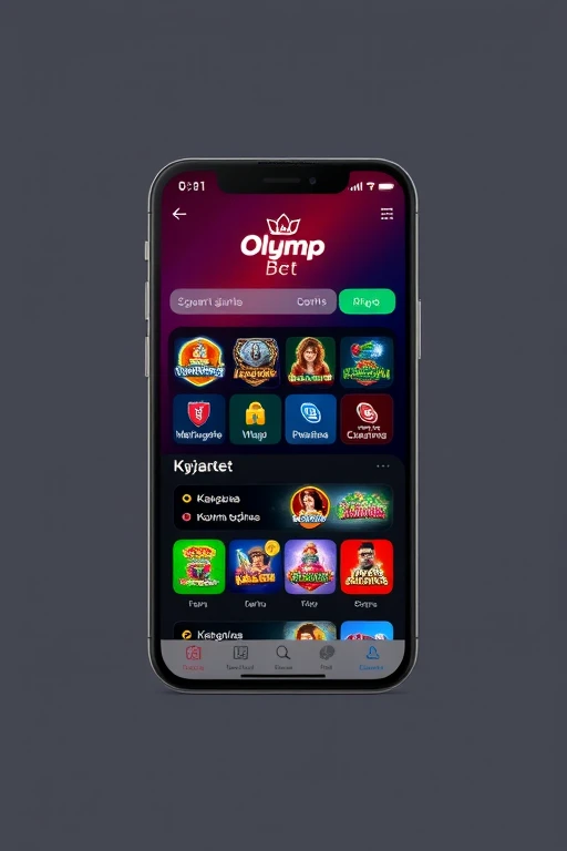 Olymp Bet мобильді қосымшасының интерфейсі